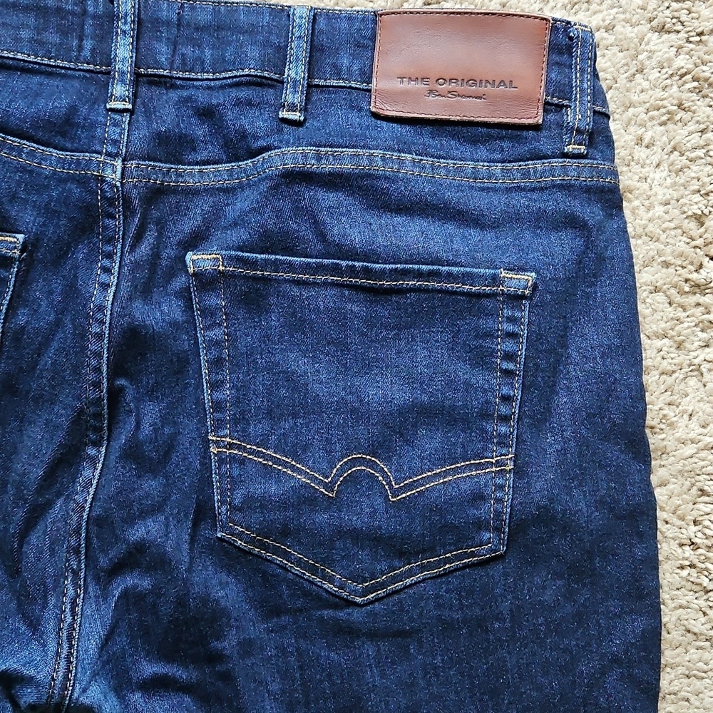 The Original Ben Sherman Straight Fit Jeans, Dark Wash, Size 38S - Picture 7 of 8